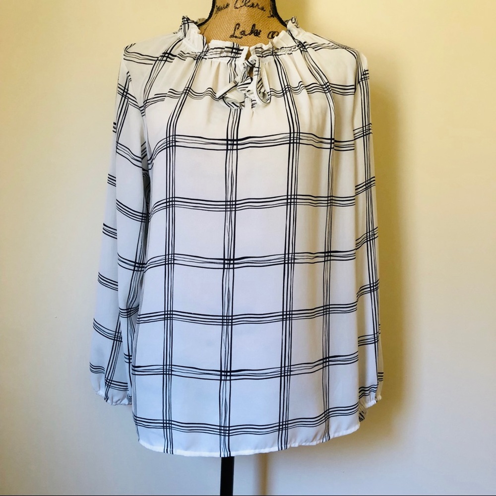 LOFT Career Blouse Semi-Sheer Size L